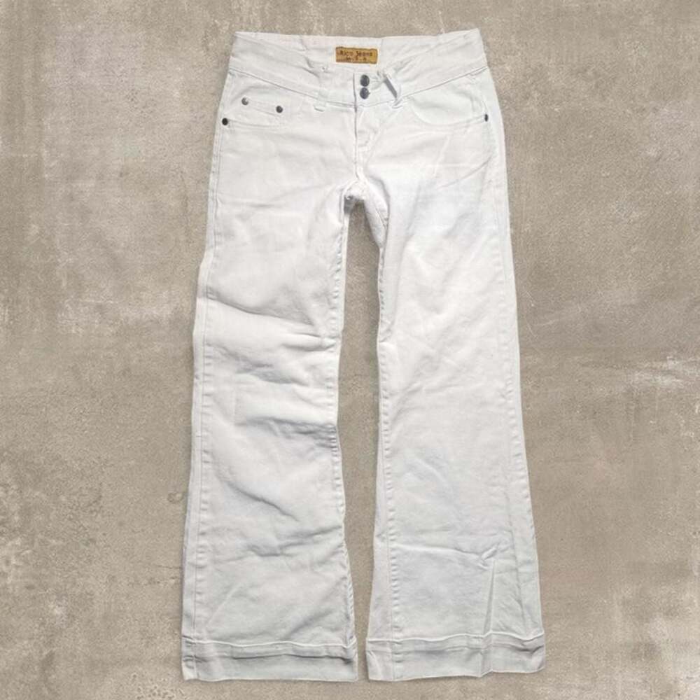Y2K Rico Jeans White Low Rise Flare Jeans Size 1